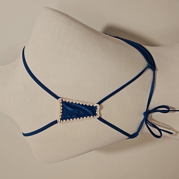 Shade and Shore teal green white stitched detail racetrack underwire 36B EUC - Picture 7 of 7